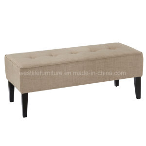 Wood Legs Fabric Tufted Bench Wh6038